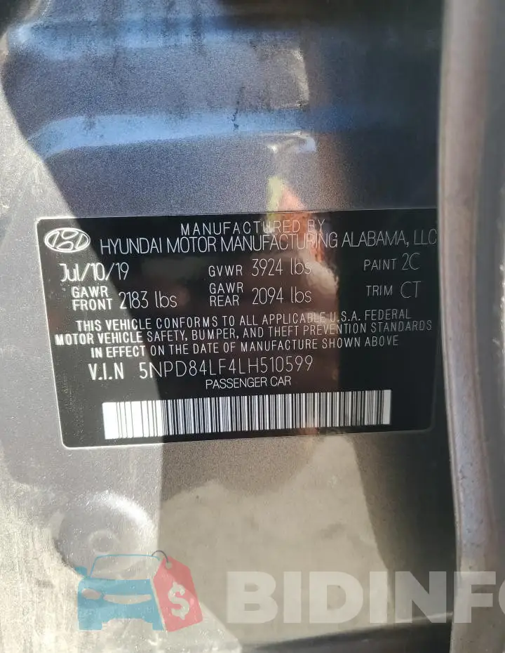 5NPD84LF4LH510599 Photo# 12
