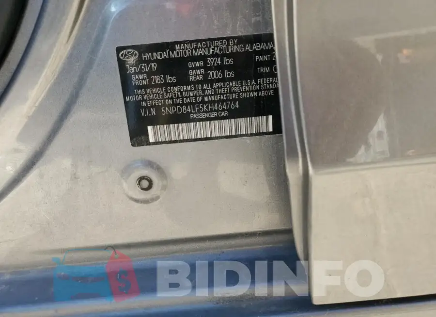 5NPD84LF5KH464764 Photo# 12
