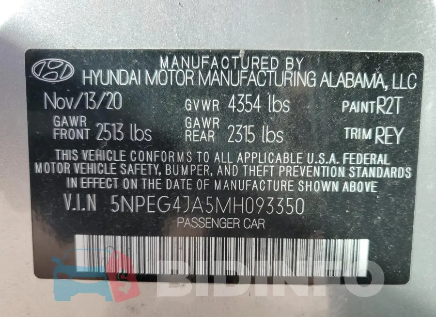 5NPEG4JA5MH093350 Photo# 12