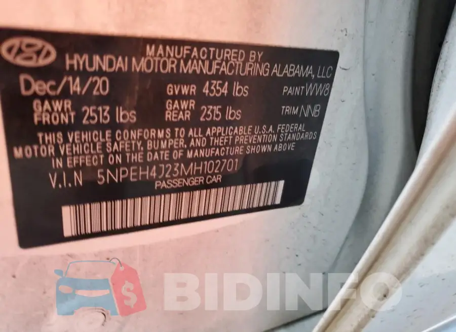 5NPEH4J23MH102701 Photo# 12