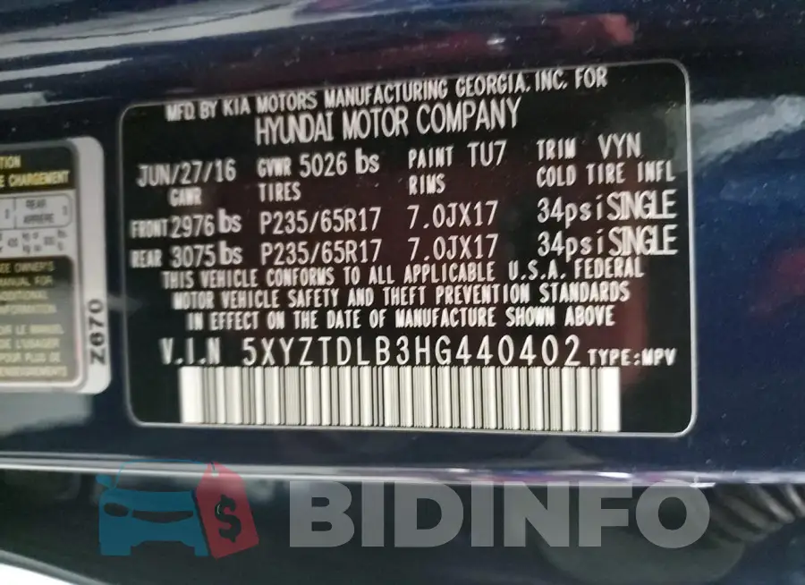 5XYZTDLB3HG440402 Photo# 13