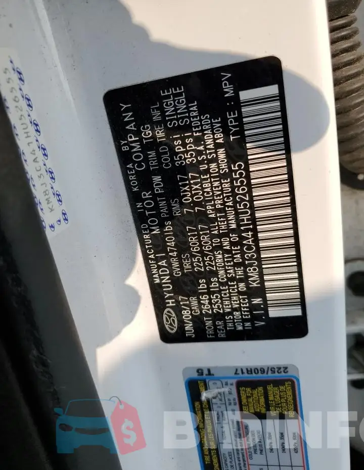 KM8J3CA41HU526555 Photo# 12