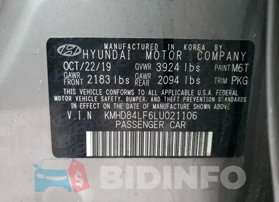 KMHD84LF6LU021106 Photo# 12