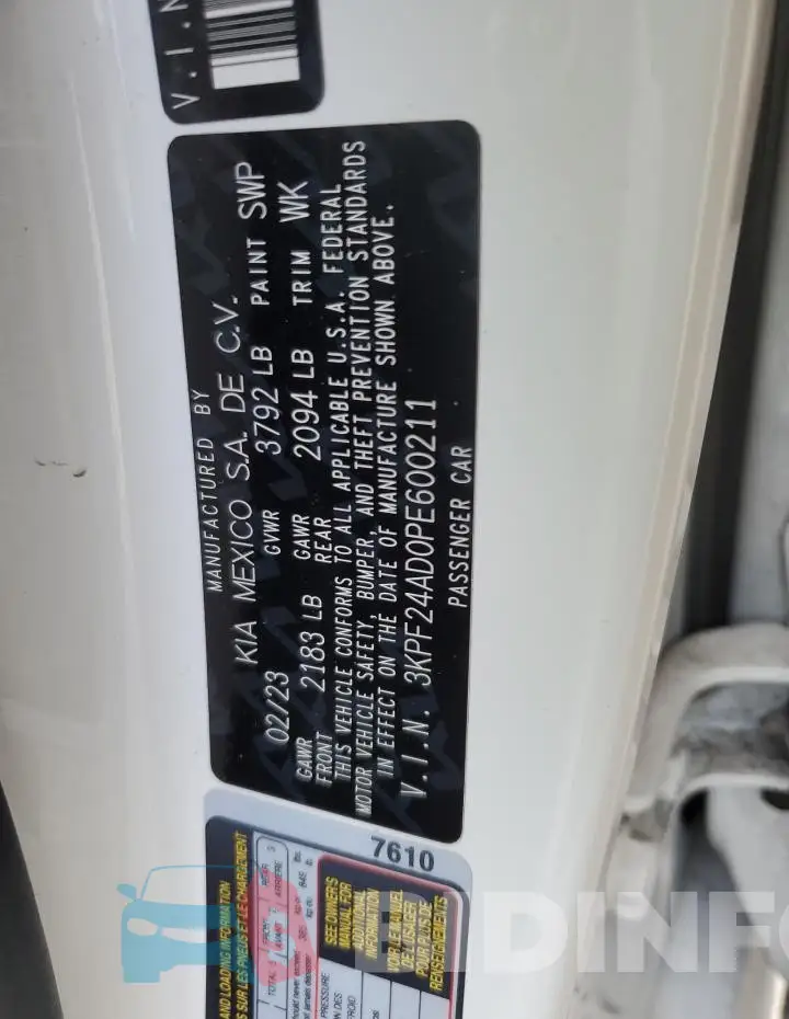 3KPF24AD0PE600211 Photo# 12