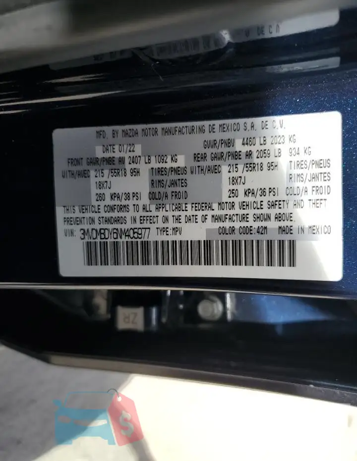 3MVDMBDY6NM405977 Photo# 14