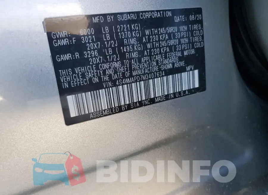 4S4WMAPD7M3407634 Photo# 14