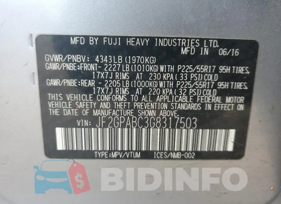 JF2GPABC3G8317503 Photo# 13
