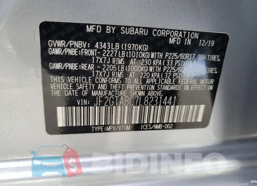 JF2GTABC7L8231441 Photo# 13