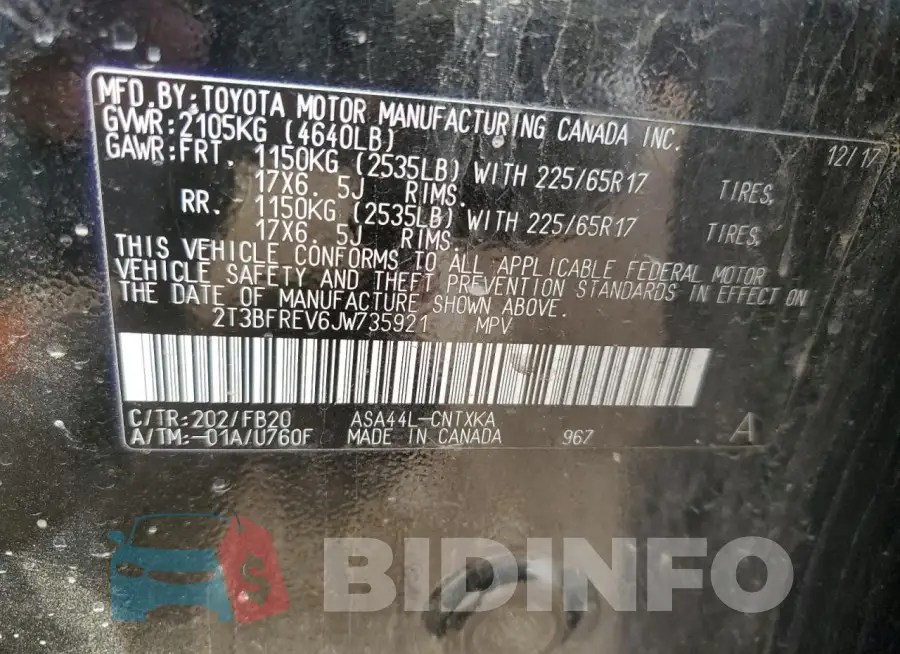 2T3BFREV6JW735921 Photo# 13