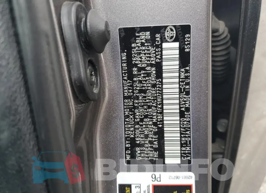 4T1BF1FK1HU777275 Photo# 12