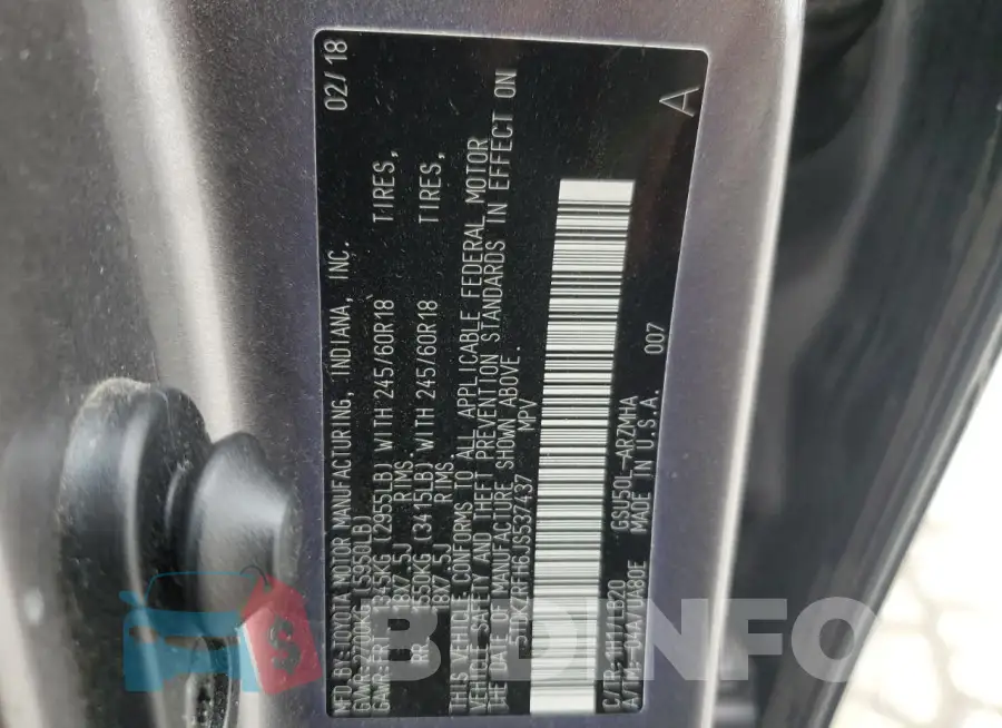 5TDKZRFH6JS537437 Photo# 14