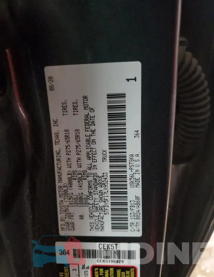 5TFDY5F17LX952433 Photo# 12