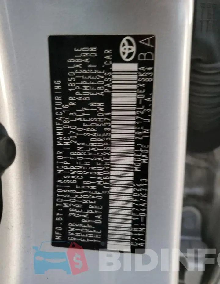 5YFBURHEXGP558374 Photo# 12