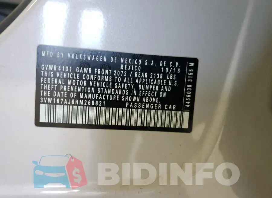 3VW167AJ6HM268821 Photo# 12