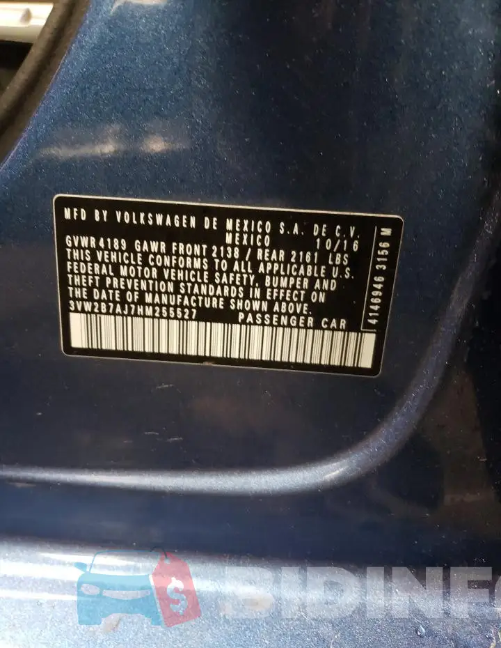 3VW2B7AJ7HM255527 Photo# 12