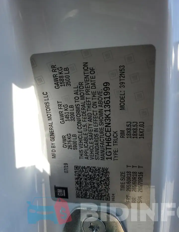 1GTH6CEN3K1361999 Photo# 12