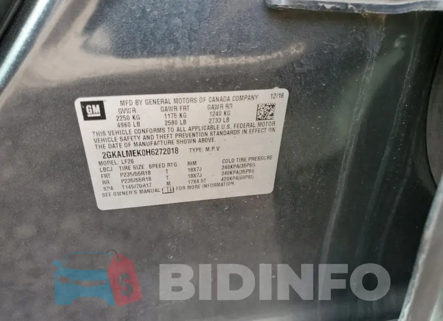 2GKALMEK0H6272018 Photo# 13