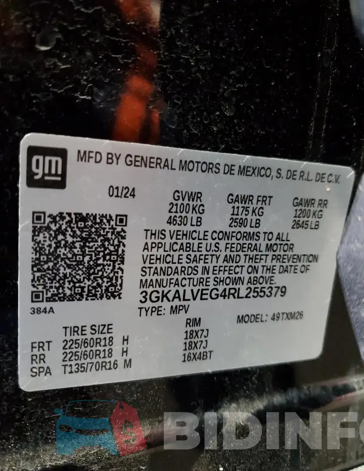 3GKALVEG4RL255379 Photo# 13