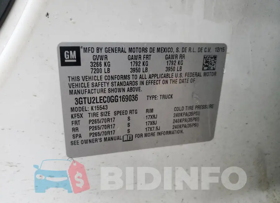 3GTU2LEC0GG169036 Photo# 12