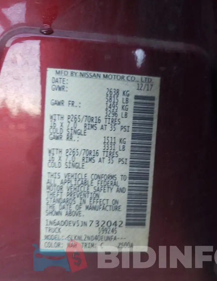 1N6AD0EV5JN732042 Photo# 12
