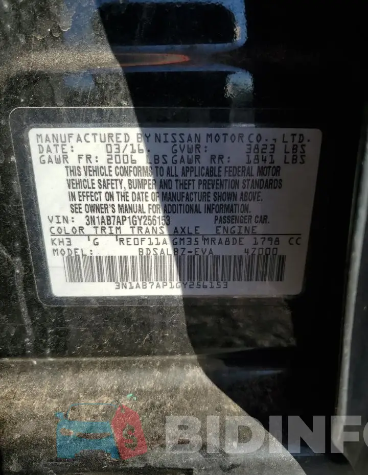 3N1AB7AP1GY256153 Photo# 13
