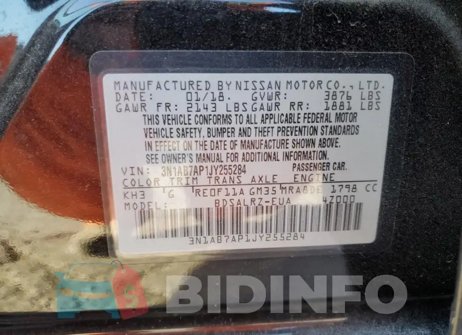 3N1AB7AP1JY255284 Photo# 12