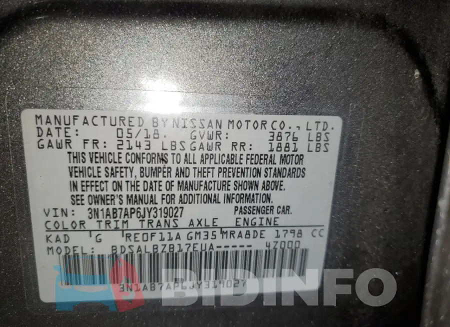 3N1AB7AP6JY319027 Photo# 12