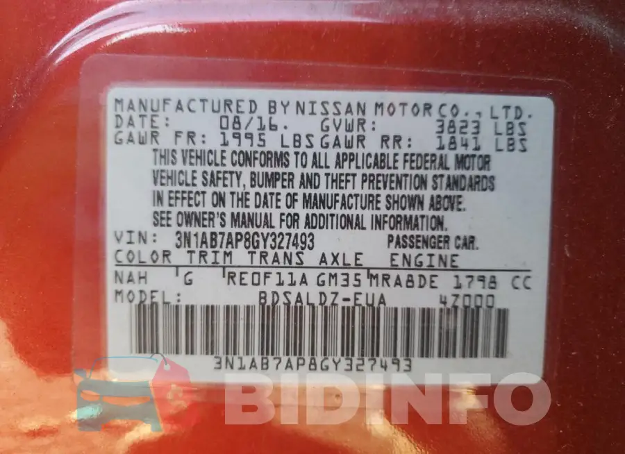 3N1AB7AP8GY327493 Photo# 13