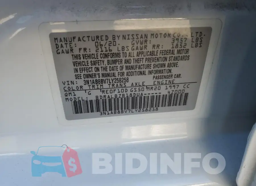 3N1AB8BV7LY258258 Photo# 12