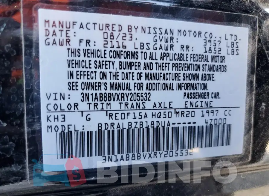 3N1AB8BVXRY205532 Photo# 13