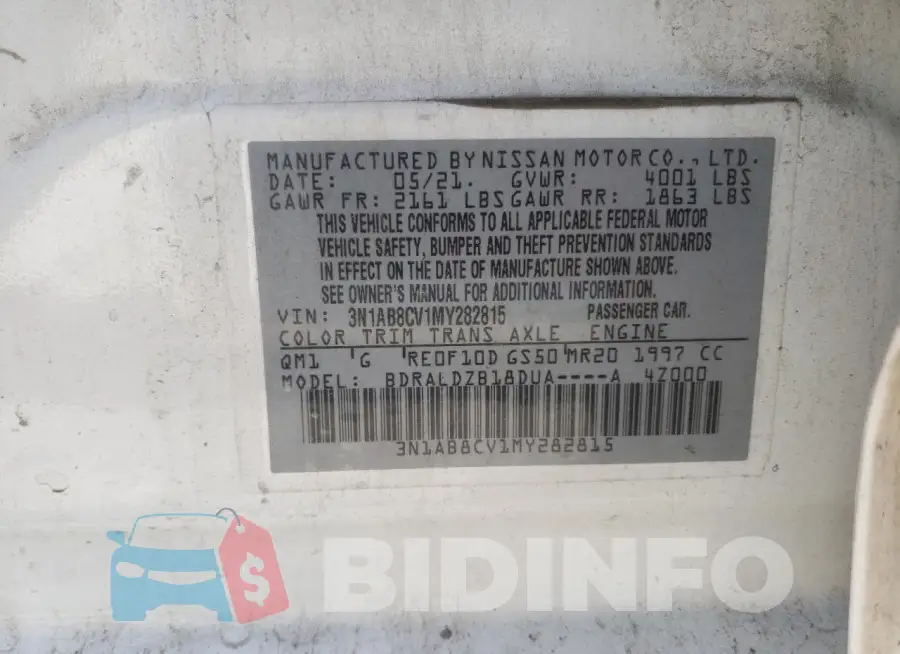 3N1AB8CV1MY282815 Photo# 12