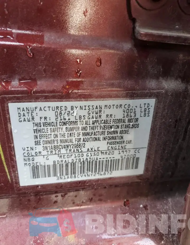 3N1AB8CV4NY296872 Photo# 13