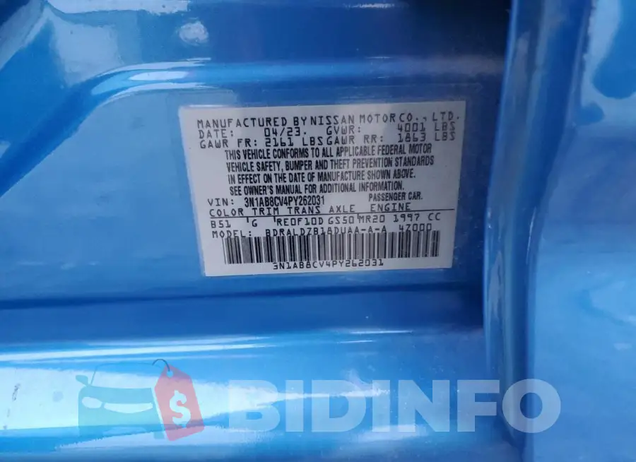 3N1AB8CV4PY262031 Photo# 12