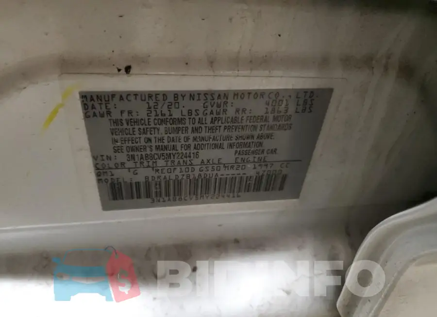 3N1AB8CV5MY224416 Photo# 12