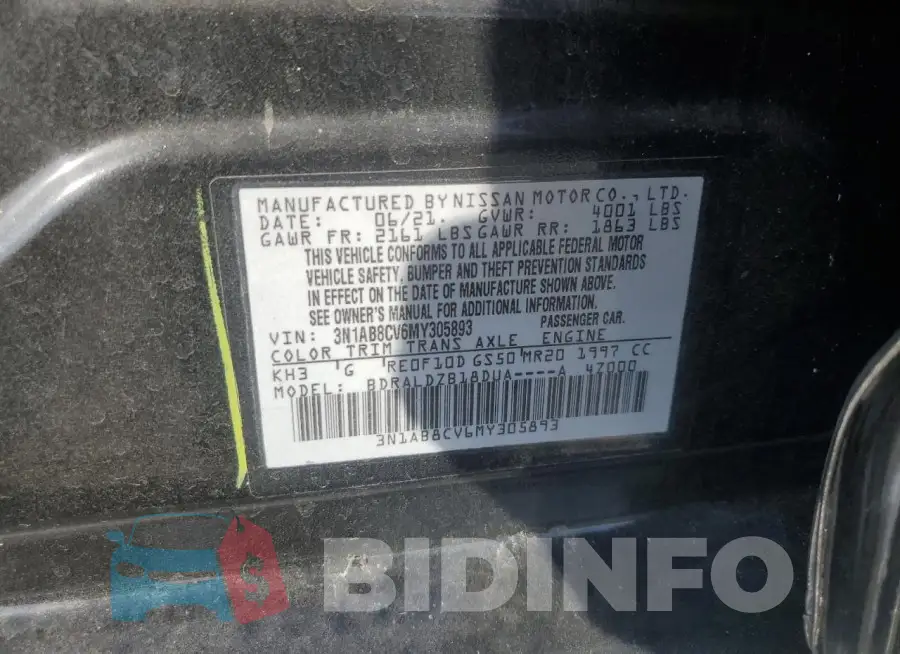 3N1AB8CV6MY305893 Photo# 12