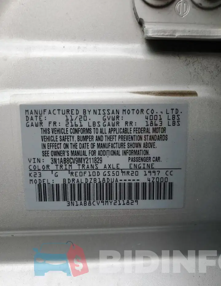 3N1AB8CV9MY211829 Photo# 12