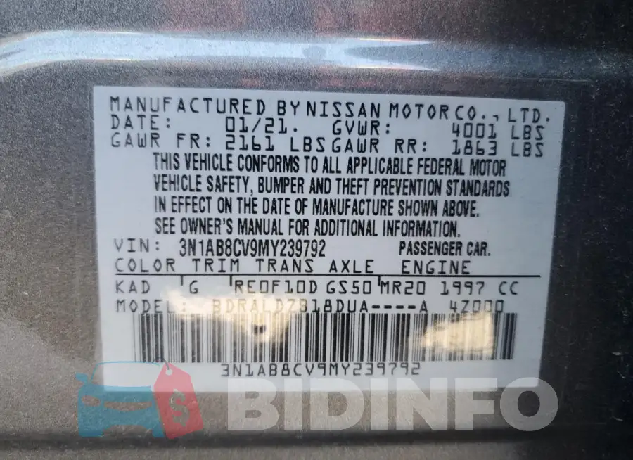 3N1AB8CV9MY239792 Photo# 12