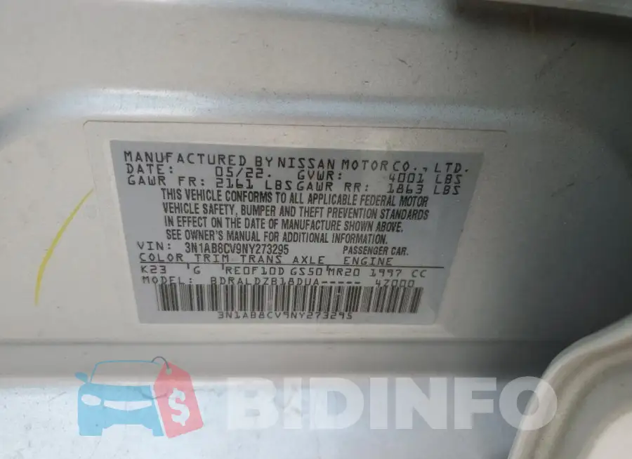 3N1AB8CV9NY273295 Photo# 12
