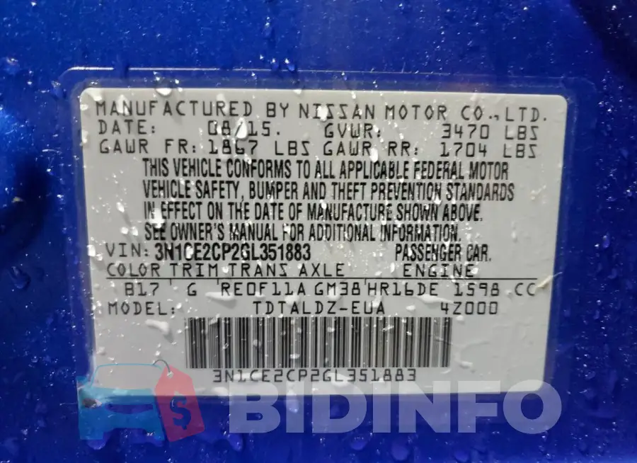 3N1CE2CP2GL351883 Photo# 13