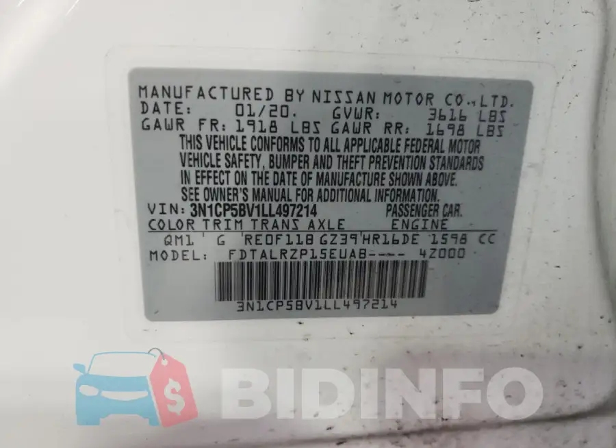 3N1CP5BV1LL497214 Photo# 12