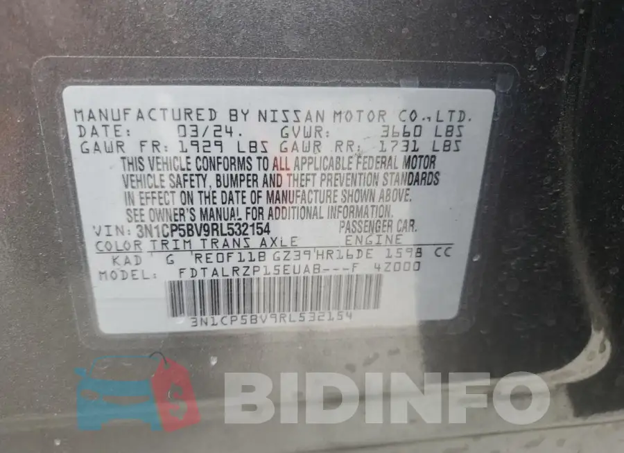 3N1CP5BV9RL532154 Photo# 14