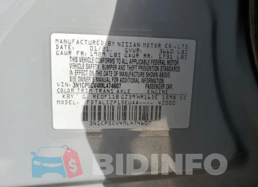 3N1CP5CV4ML474607 Photo# 13