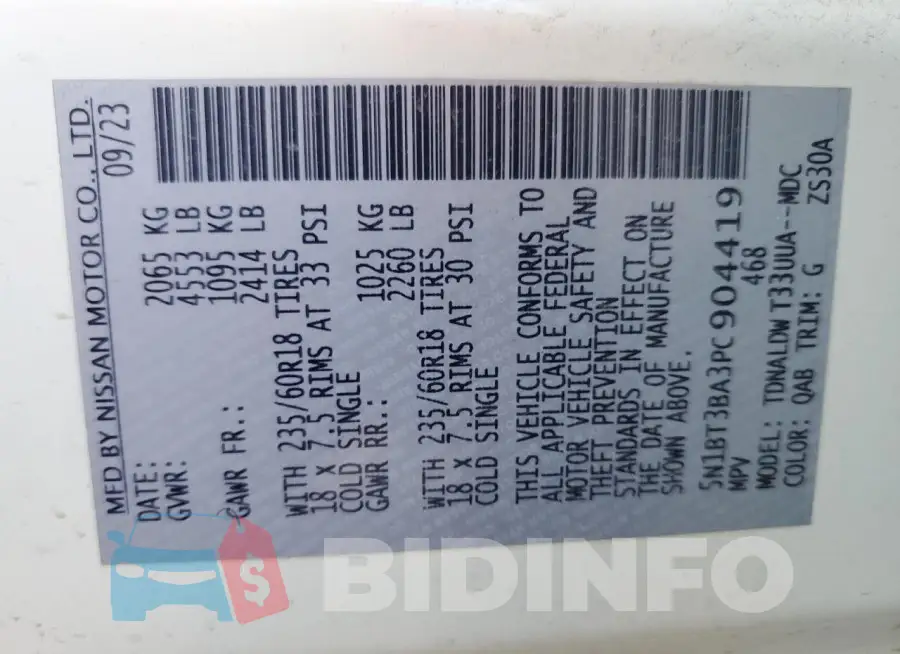 5N1BT3BA3PC904419 Photo# 13