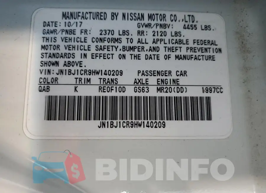 JN1BJ1CR9HW140209 Photo# 12