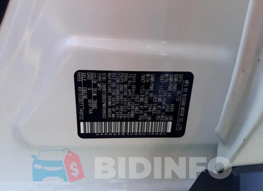 JN8BT3BB3PW498643 Photo# 14