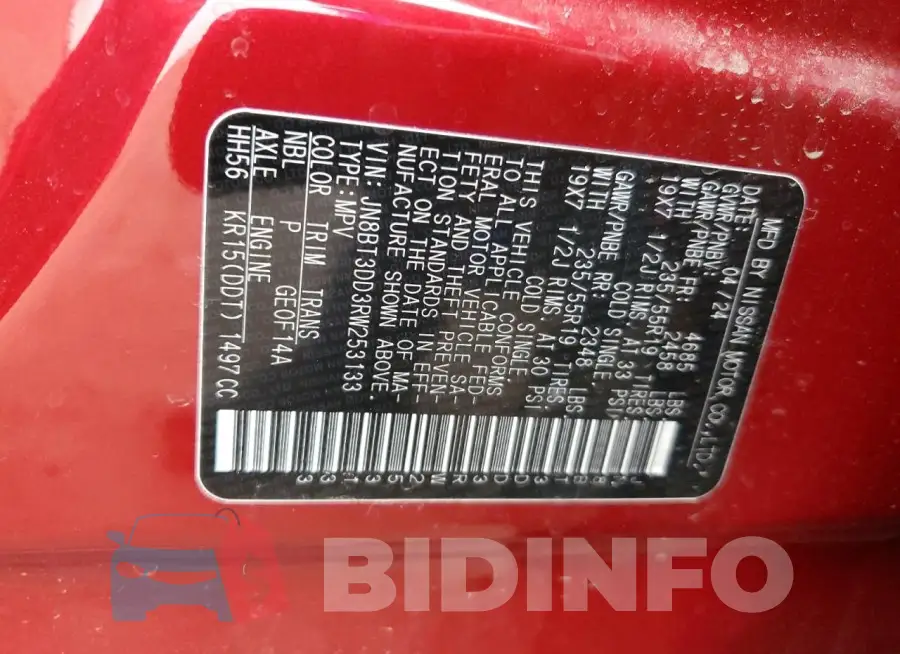 JN8BT3DD3RW253133 Photo# 14