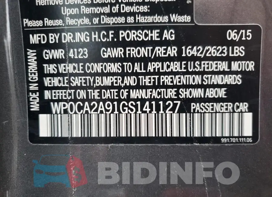 WP0CA2A91GS141127 Photo# 12