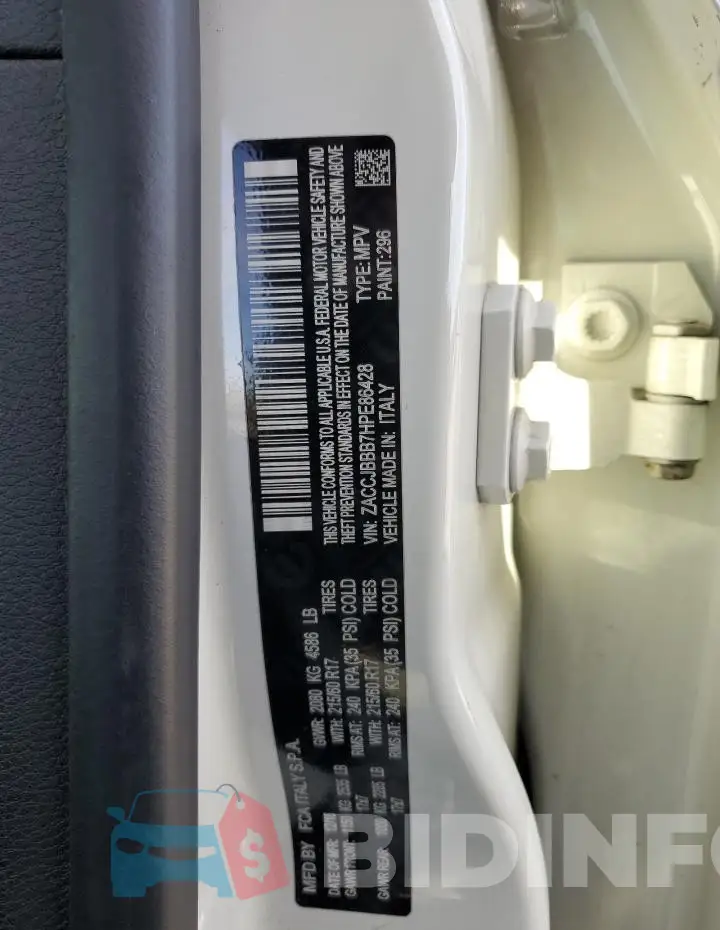 ZACCJBBB7HPE86428 Photo# 13
