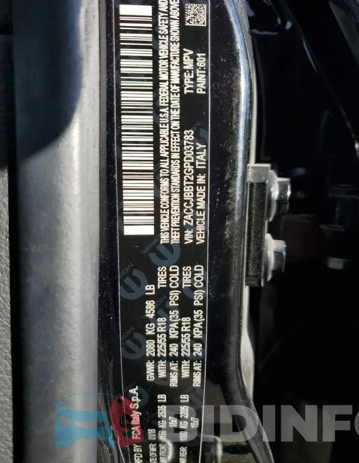 ZACCJBBT2GPD03783 Photo# 13