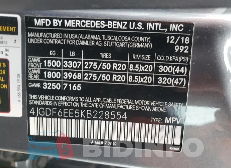 4JGDF6EE5KB228554 Photo# 13